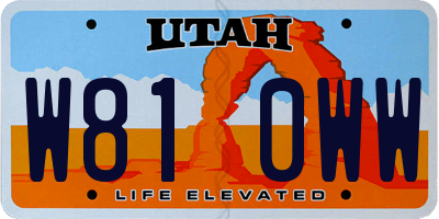 UT license plate W810WW