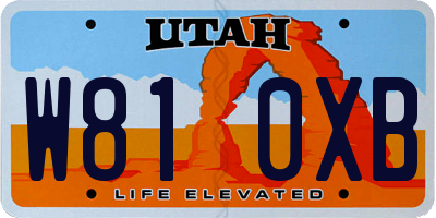 UT license plate W810XB