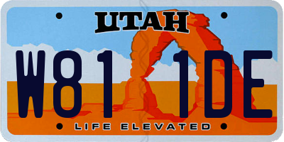 UT license plate W811DE
