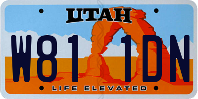 UT license plate W811DN