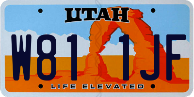 UT license plate W811JF