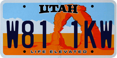 UT license plate W811KW