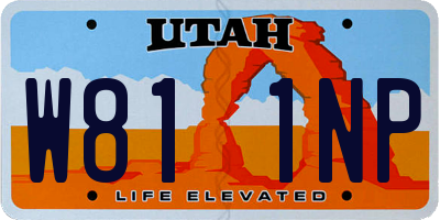 UT license plate W811NP