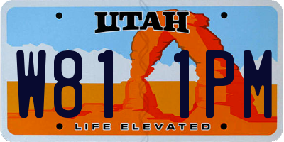 UT license plate W811PM