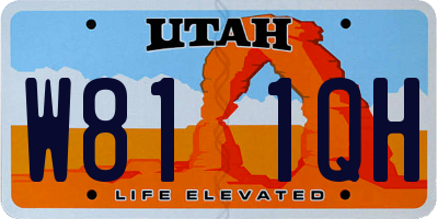 UT license plate W811QH