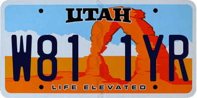 UT license plate W811YR
