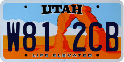 UT license plate W812CB