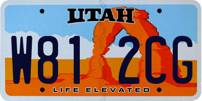 UT license plate W812CG