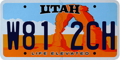 UT license plate W812CH