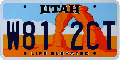 UT license plate W812CT