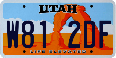 UT license plate W812DF
