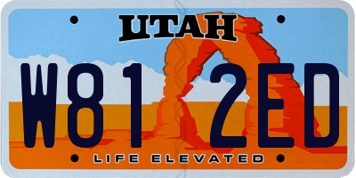UT license plate W812ED