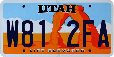 UT license plate W812FA
