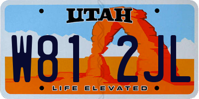 UT license plate W812JL
