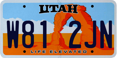 UT license plate W812JN