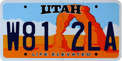 UT license plate W812LA