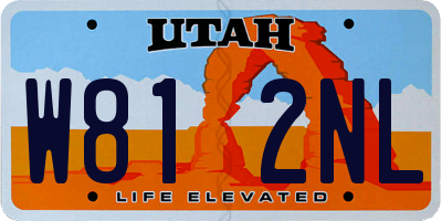 UT license plate W812NL