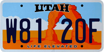 UT license plate W812OF