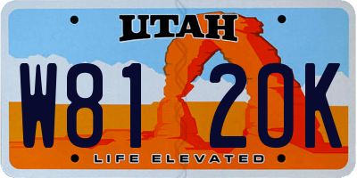 UT license plate W812OK