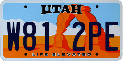 UT license plate W812PE