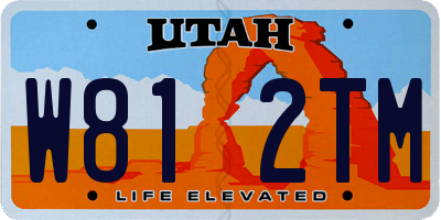 UT license plate W812TM