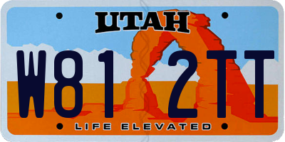 UT license plate W812TT