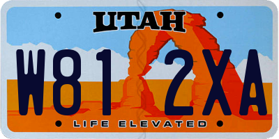 UT license plate W812XA