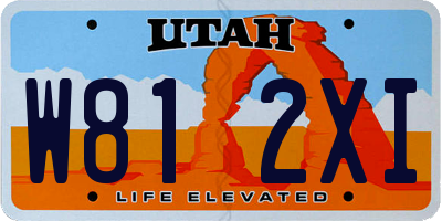 UT license plate W812XI