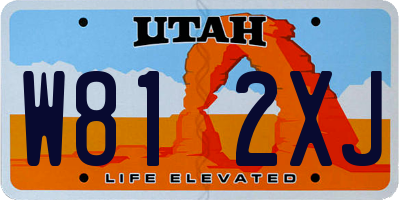 UT license plate W812XJ