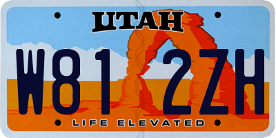 UT license plate W812ZH