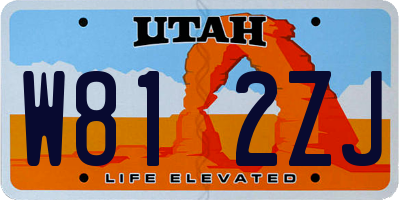 UT license plate W812ZJ