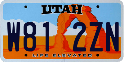UT license plate W812ZN