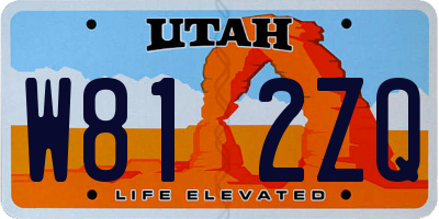 UT license plate W812ZQ
