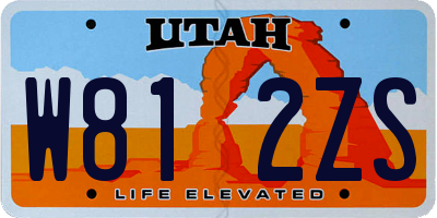 UT license plate W812ZS