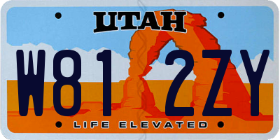 UT license plate W812ZY
