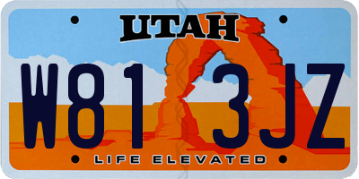 UT license plate W813JZ