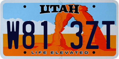 UT license plate W813ZT