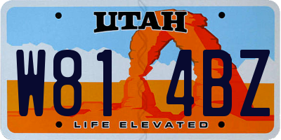 UT license plate W814BZ
