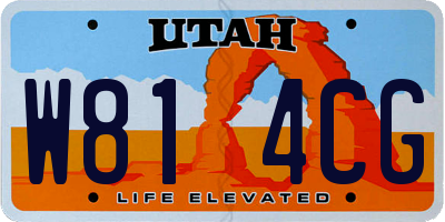 UT license plate W814CG