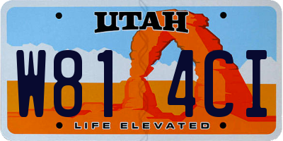 UT license plate W814CI