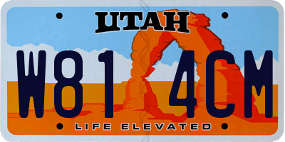UT license plate W814CM