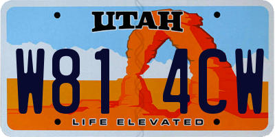 UT license plate W814CW