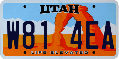 UT license plate W814EA