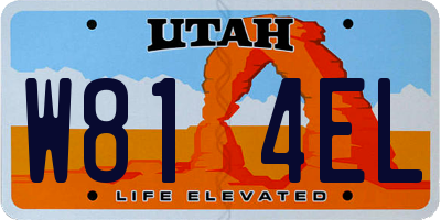 UT license plate W814EL