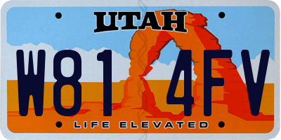 UT license plate W814FV
