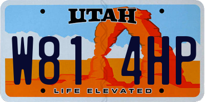 UT license plate W814HP