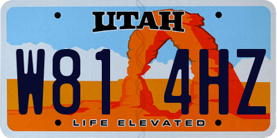 UT license plate W814HZ