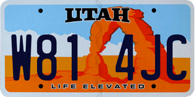 UT license plate W814JC