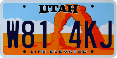 UT license plate W814KJ