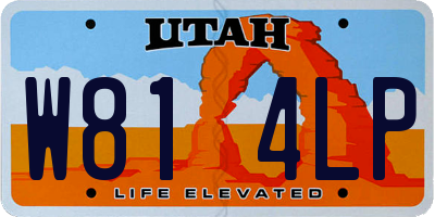 UT license plate W814LP